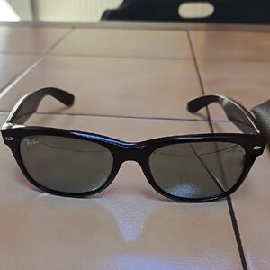 Ray-Ban Black new Wayfarer Sunglasses with special ordered mirror Lenses.